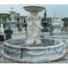 Weißer Marmor Wasserbrunnen Für Dekoration